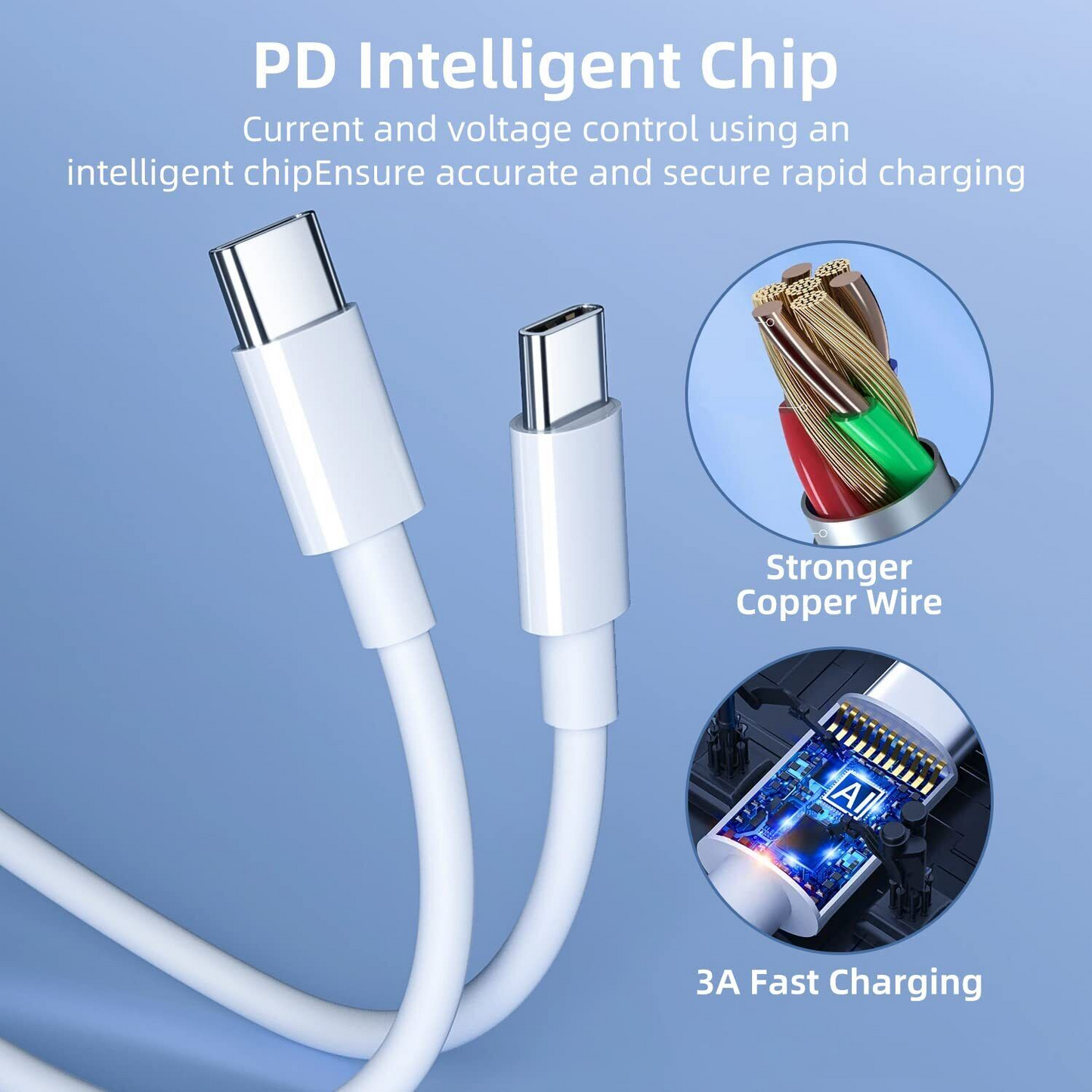 AnphraTek 3-Pack 6FT Type-C Rapid Charging Cables