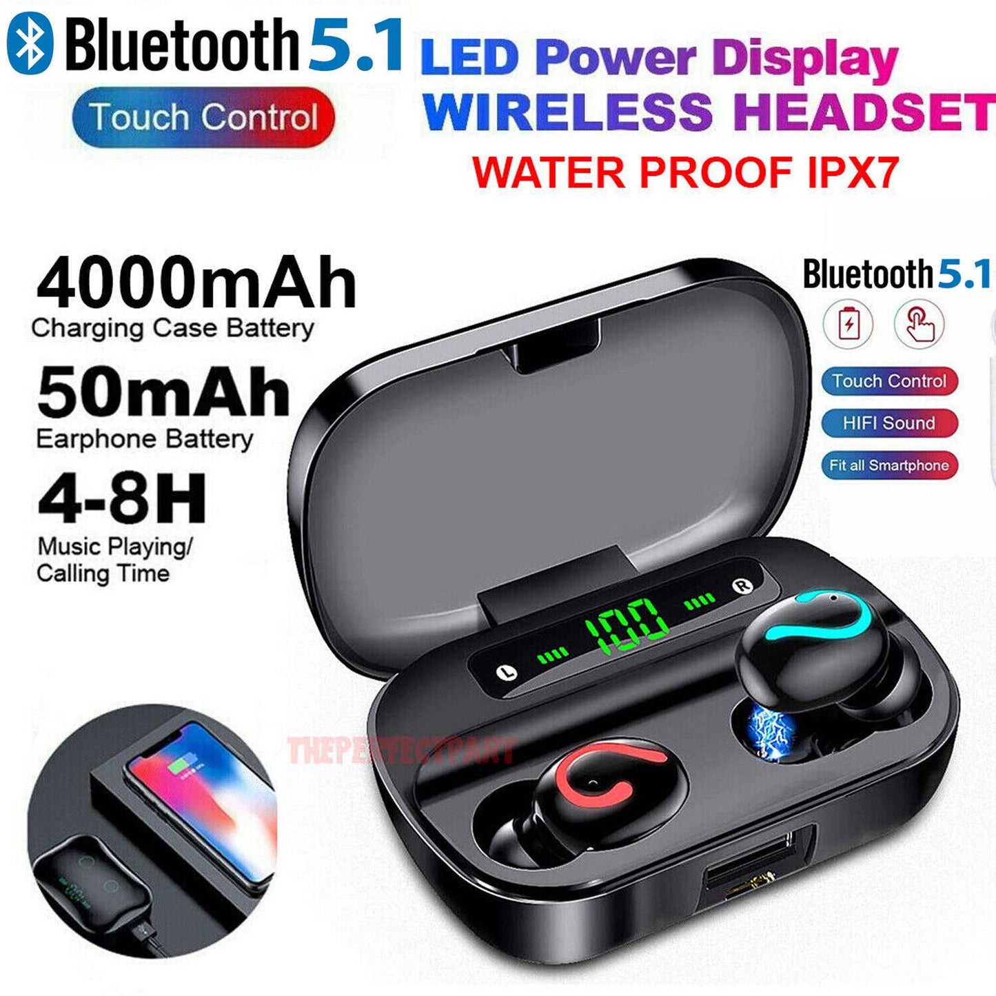 AnphraTek TWS Mini Stereo Wireless Earbuds IPX7